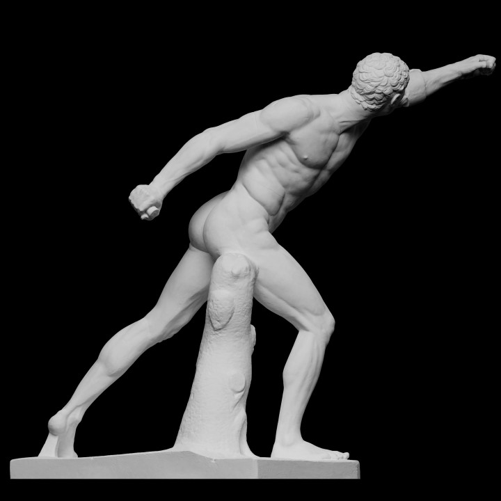 borghese gladiator scan sculpture masterpiece male nude athlete copy artec idealised openglam artec-eva smk-open 3D print model - Mito3D