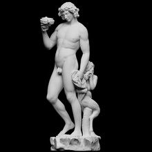 Baco Varredura escultura prima renascimento masculino Michelangelo morte nu vida uvas fauno Dionísio full figure artec openglam eva smk open masculinidade lion skin 3d print model - Mito3D