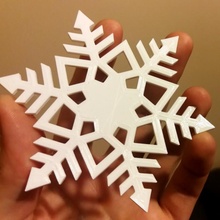 simple snowflake christmas decoration snow 3d print model - Mito3D