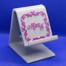 mary phone stand gadgets & electronics holder iphone android art display gift girl handy mobile samsung usb universal charge fancy phonestand boder 3d print model - Mito3D