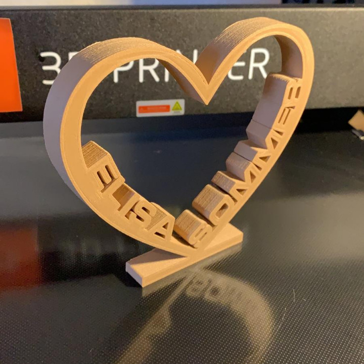 kişiselleştirilmiş kalp Bahçe Aşk sevgililer gün vallentinstag 3D print model - Mito3D