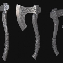 goyo viking axe tabletop weapon goyoworks 3d print model - Mito3D