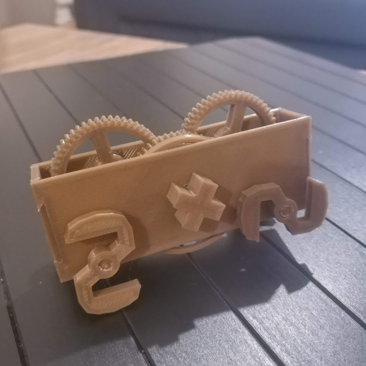 wind-up running buggy tinkermechanical tinkercad 3D print model - Mito3D