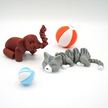 carina amici negozio animale gatto giocattolo flessibile articolato pigro neko printinplace adorabile flexiphant Elephan 3d print model - Mito3D