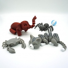 articulado agrupar 1 loja animal gato fofa brinquedo flexível aranha elefante preguiçoso printinplace caranguejo adorável tarântula Krabby flexiphant 3d print model - Mito3D
