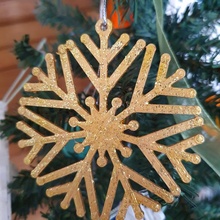 snow flake christmas tree ornament decoration gold silver snowflake ornamet 3d print model - Mito3D