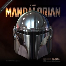 mandalorian helmet - v2 3d free star cosplay disney wars boba fett pedro pascal 3d print model - Mito3D