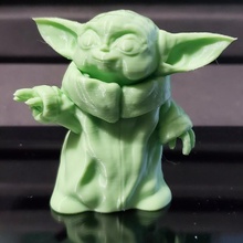 Baby Yoda lächelnd Außerirdischer Kreatur Jedi Krieg Sterne Disney Mandalorianer Ohren Star Kriege Kleid Meister 3d print model - Mito3D