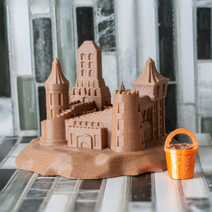 kum kale mimari plaj okyanus minyatür organik sand castle kova 3D print model - Mito3D