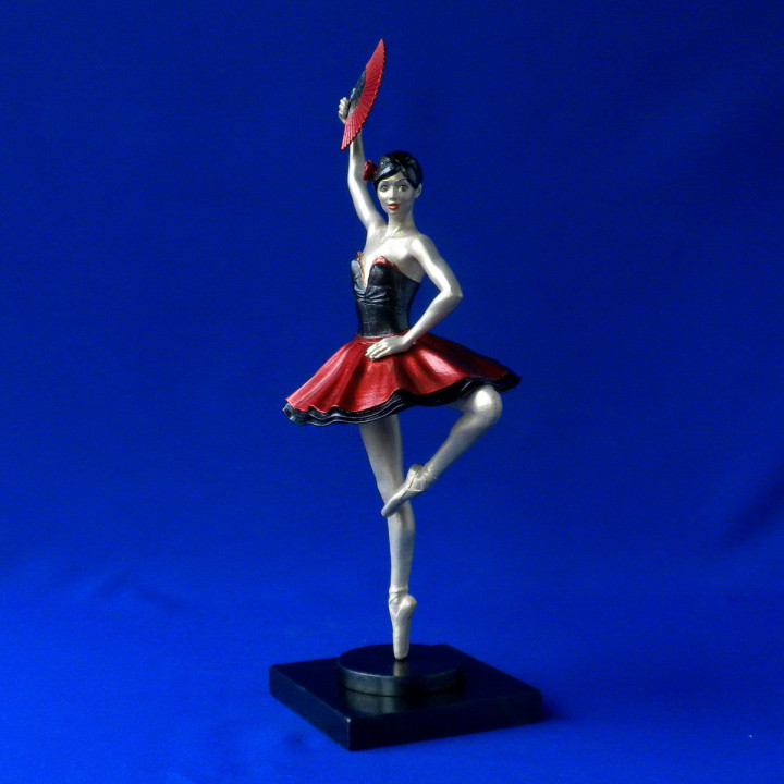 Ballerina 4 Geschäft Kunst weiblich Figur Skulptur Statue Frau Charakter Miniatur Skulpturen Tänzer tanzen Tanzen Ballett Mädchen 3D print model - Mito3D