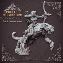 panther scout - 32mm scale model dnd tabletop archer dragon hell kickstarter hunter printed fury dungeon patreon d&d cr10 heaven obsession hath fae printedobsession egloo 3d print model - Mito3D