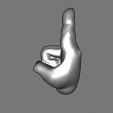 human pointing finger repaired 3d print model - Mito3D