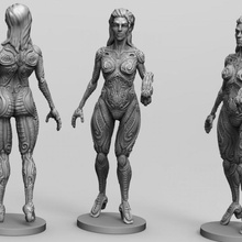 Rayna masaüstü fantezi kadın mini karakter büyü bilimkurgu giger süslü 3d print model - Mito3D