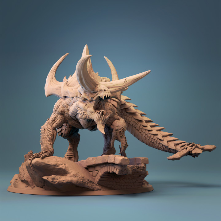Tarrasque Tischplatte drucken Kreatur Monster Herr Dinosaurier dnd tarasque lotp 3D print model - Mito3D
