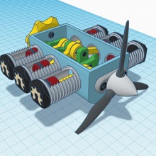 horizontally opposed 6 cylinder aircraft engine tinkercad tinkermechanical ivi 3d print model - Mito3D