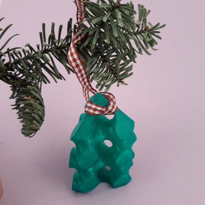 gyroid christmas decoration keychain ornament 3D print model - Mito3D