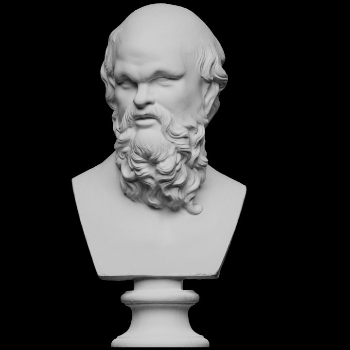 bust socrates scan portrait sculpture beard philosopher copy artec openglam artec-eva 3D print model - Mito3D