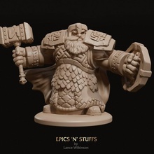 dwarven infantry 01 miniature tabletop dragons dungeons fantasy fighter mini model player rpg sculpture wargaming warrior character hammer boardgame dwarf forge edition dnd 5th npc 3d print model - Mito3D