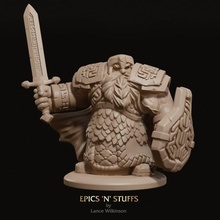 dwarven infantry 03 miniature tabletop dragons dungeons fantasy fighter gaming player rpg wargaming warrior character hammer boardgame dwarf edition dnd 5th npc 3d print model - Mito3D