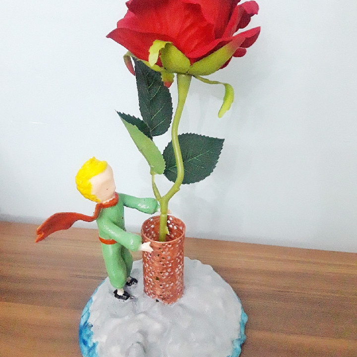 príncipe florero jardín 3d decoración Rosa zbrush rinoceronte Principito Príncipe modelo grande 3D print model - Mito3D