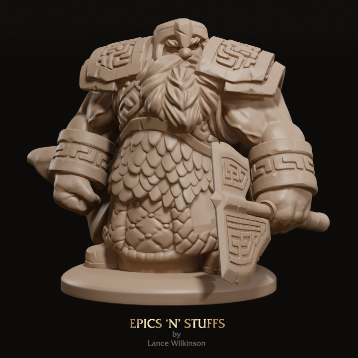 dwarven infantry 06 miniature tabletop army axe dragons dungeons fantasy mini player rpg wargaming warrior character boardgames dwarf edition dnd 5th npc 3D print model - Mito3D