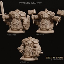 3 dwarven infantry miniatures pack 02 tabletop dragons dungeons fantasy model player rpg shield sword wargaming character miniature hammer boardgame dwarf edition dnd 5th npc 3d print model - Mito3D