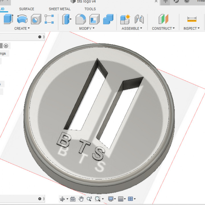 offiziell bts Logo 3D print model - Mito3D