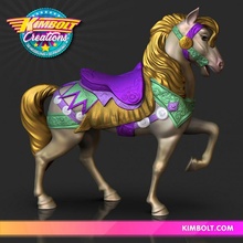 carrossel cavalo jardim presente menina bonita carnaval circo pónei passeio merry go round 3d print model - Mito3D