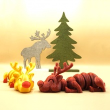 perezoso reno Tienda Navidad lindo ciervo Papa Noel juguete flexible articulado 3d print model - Mito3D