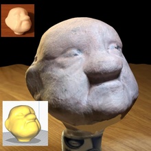 kukla tiyatro adam baş tarandı fotogrametri Bedava destek Trnio desteksiz taramak Sculptris 3d print model - Mito3D