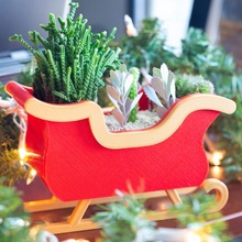 Navidad trineo decoración plantador cactus interior jardineras suculentas suculento decoraciones maceta 3d print model - Mito3D