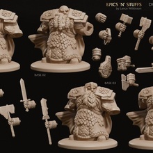 keyed dwarven infantry variation miniatures tabletop dragons dungeons fantasy fighter mini player rpg tank wargaming warrior character miniature weapons boardgame dwarf edition 5th npc 3d print model - Mito3D