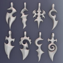 keskin kolyeler Toplamak mücevher kolye Sanat dekorasyon tasarım hediye bıçak ağzı deko Ignadeco 3d print model - Mito3D