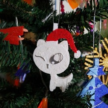 Natale albero ornamento neve gatto santa cappello decorazione regalo rosso giocattolo bianca natale ragazzo 3d print model - Mito3D