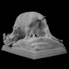 Nashörner angreifenden tiger tuileries garden paris Frankreich scan 3d print model - Mito3D