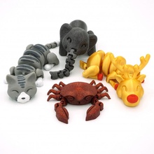 articulé paquet 2 jouets Jeux Noël animal chat mignonne cerf renne jouet souple l'éléphant flexi Crabe adorable Krabby flexiphant paresseux 3d print model - Mito3D