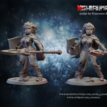 legna elfo femmina campione tavolo fantasia gioco rpg guerra warhammer miniatura martello età sigmar wh aos roleplaygame 3d print model - Mito3D