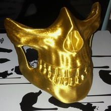 higgs' skull mask - death stranding costume gold skeleton cosplay golden 3d print model - Mito3D