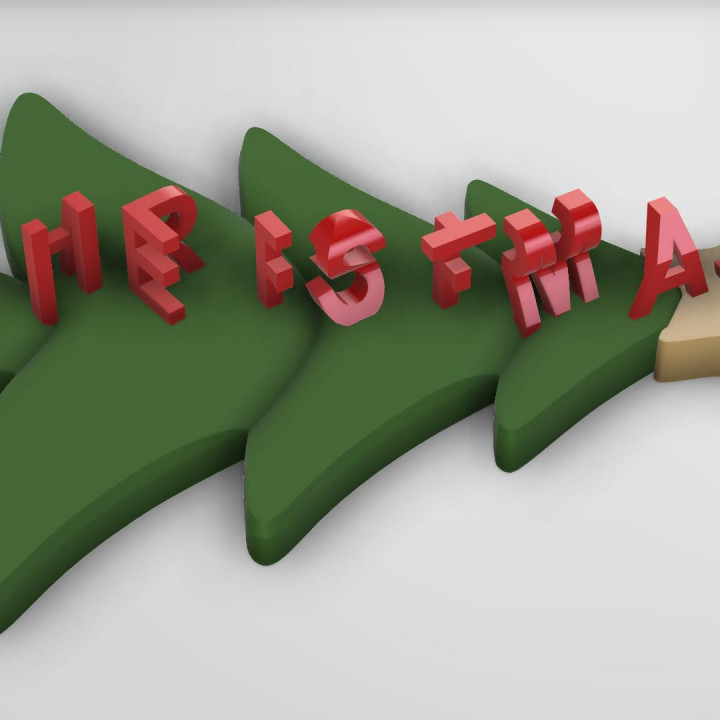 Weihnachten Illusion Gadget Geschenk Spielzeuge Brief artikuliert Ambigramm 3D print model - Mito3D