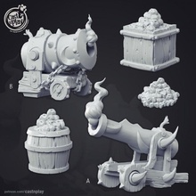 pirate ship cannons tabletop ball rpg sea smoke weapon cannon patreon pirates cast castnplay cannonball 3d print model - Mito3D