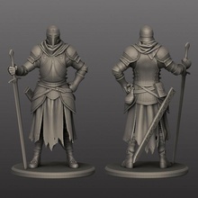 medival knight tabletop fighter guard human d&d swordsman 3d print model - Mito3D
