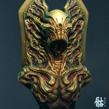 golden death bust monster 3d print model - Mito3D