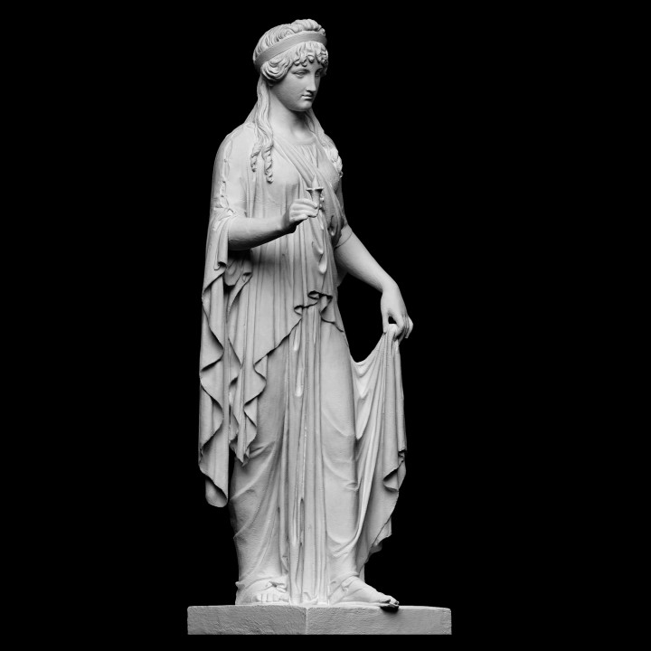 goddess hope scan flower female girl sculpture fabric fertility full-figure bertel-thorvaldsen cc0 pomegranate openglam artec-eva thorvaldsen2020 eternal-life 3D print model - Mito3D