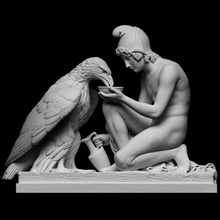 ganimede Giove aquila scansione animale arte uccello greco mitologia scultura marmo nudo olimpo figurativo neoclassico bertel thorvaldsen cc0 frigia openglam artec eva thorvaldsen2020 3d print model - Mito3D