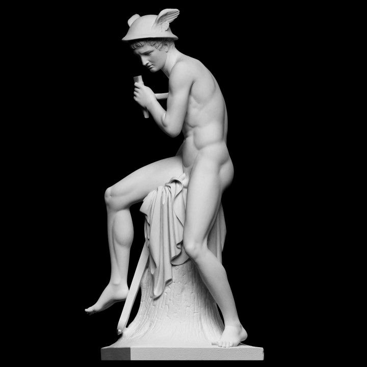 mercury kill argus scan art man music sculpture sword weapon masterpiece male nude neoclassical jupiter full-figure juno shepherd bertel-thorvaldsen cc0 openglam thorvaldsen2020 3D print model - Mito3D