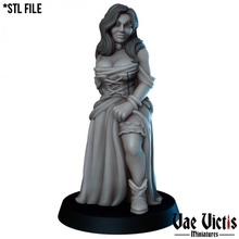 deadly harlot fantasy rpg sexy woman assassin tabletop underground dnd npc townfolk 3d print model - Mito3D