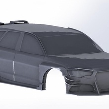 audi rs6 widebody dtm style car body model rc auto a6 rs wide 3d print model - Mito3D
