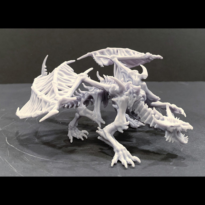esquelético Dragão pose 1 loja criatura fantasia jogos mini monstro esqueleto Morto vivo miniatura tampo mesa 3D print model - Mito3D
