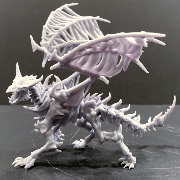 esquelético Dragão pose 2 loja criatura fantasia jogos mini monstro esqueleto Morto vivo miniatura tampo mesa 3D print model - Mito3D