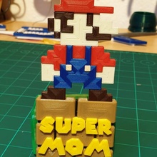 super mario presente etiqueta mãe Nintendo supermario 3d print model - Mito3D